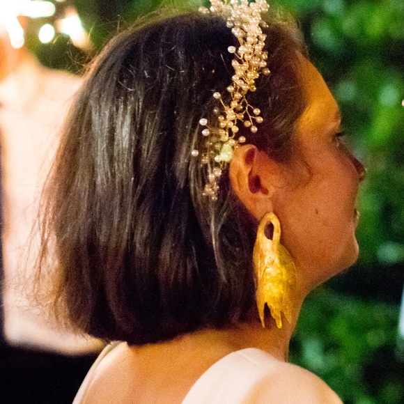 Pearl and gold headband for bride/bridesmaid - Picture 4 of 4